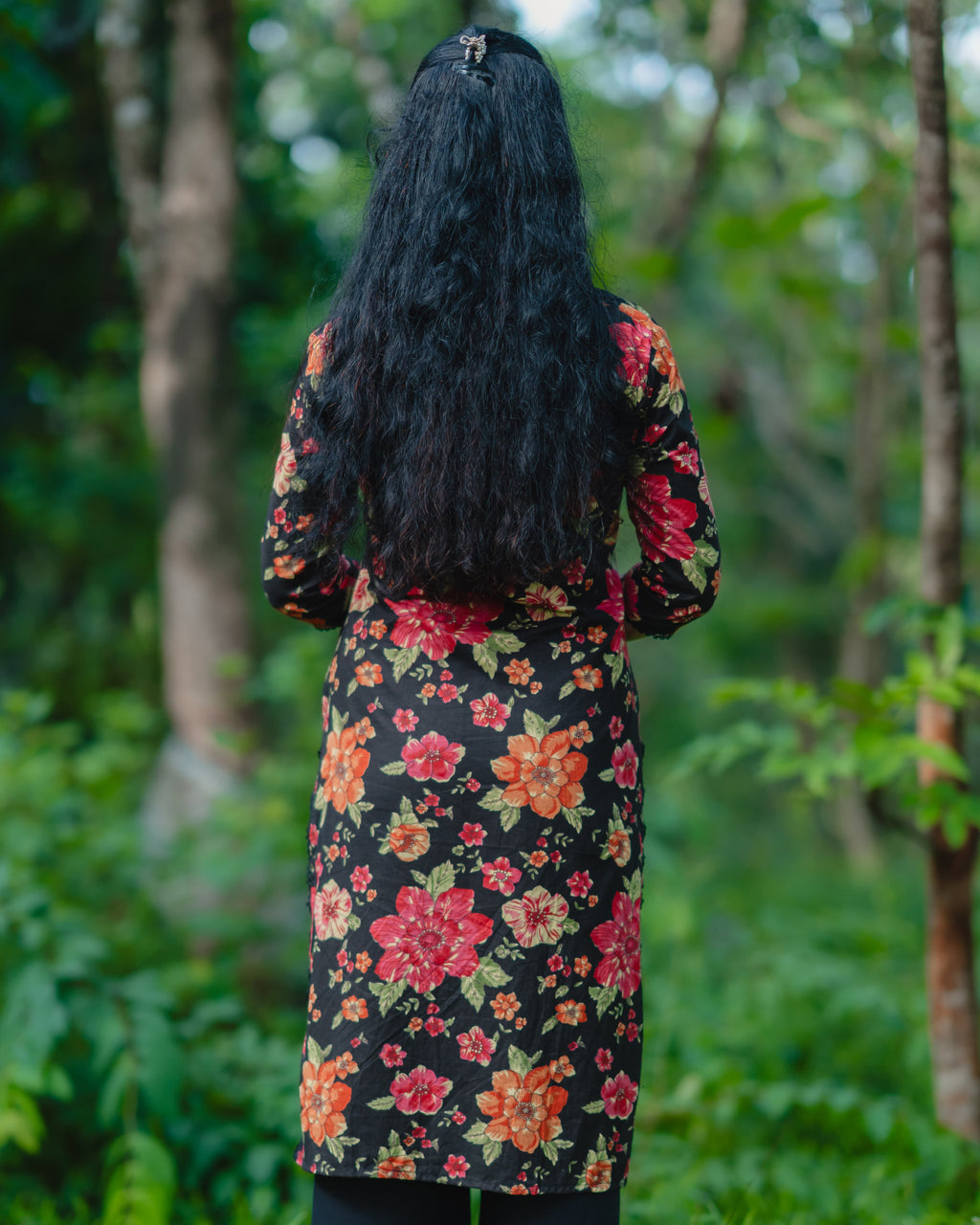 Anitha Black - Collar Neck Long Kurta Ehkaaya X Her Untold