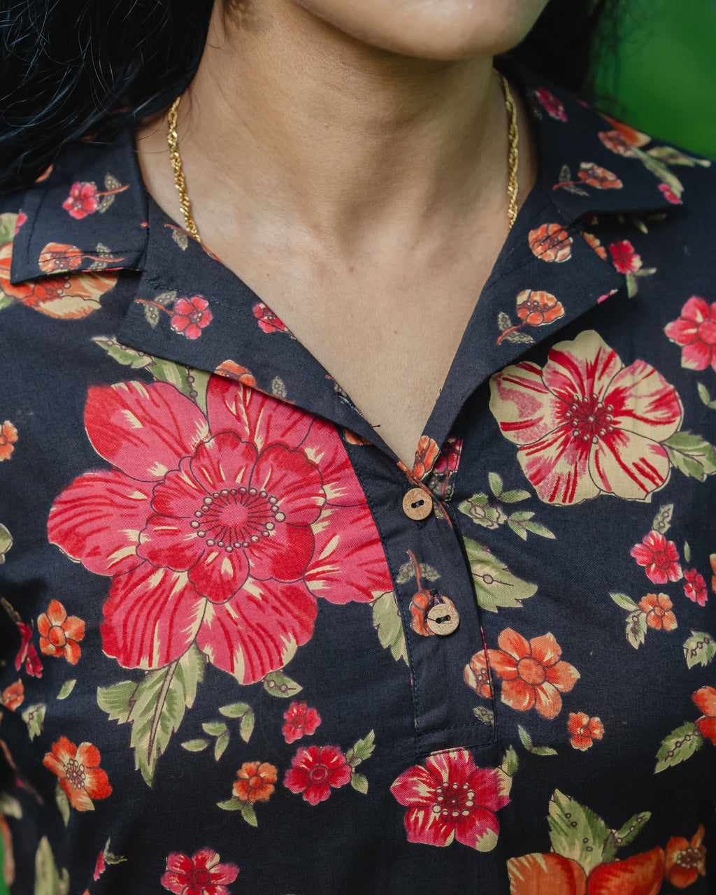 Anitha Black - Collar Neck Long Kurta Ehkaaya X Her Untold
