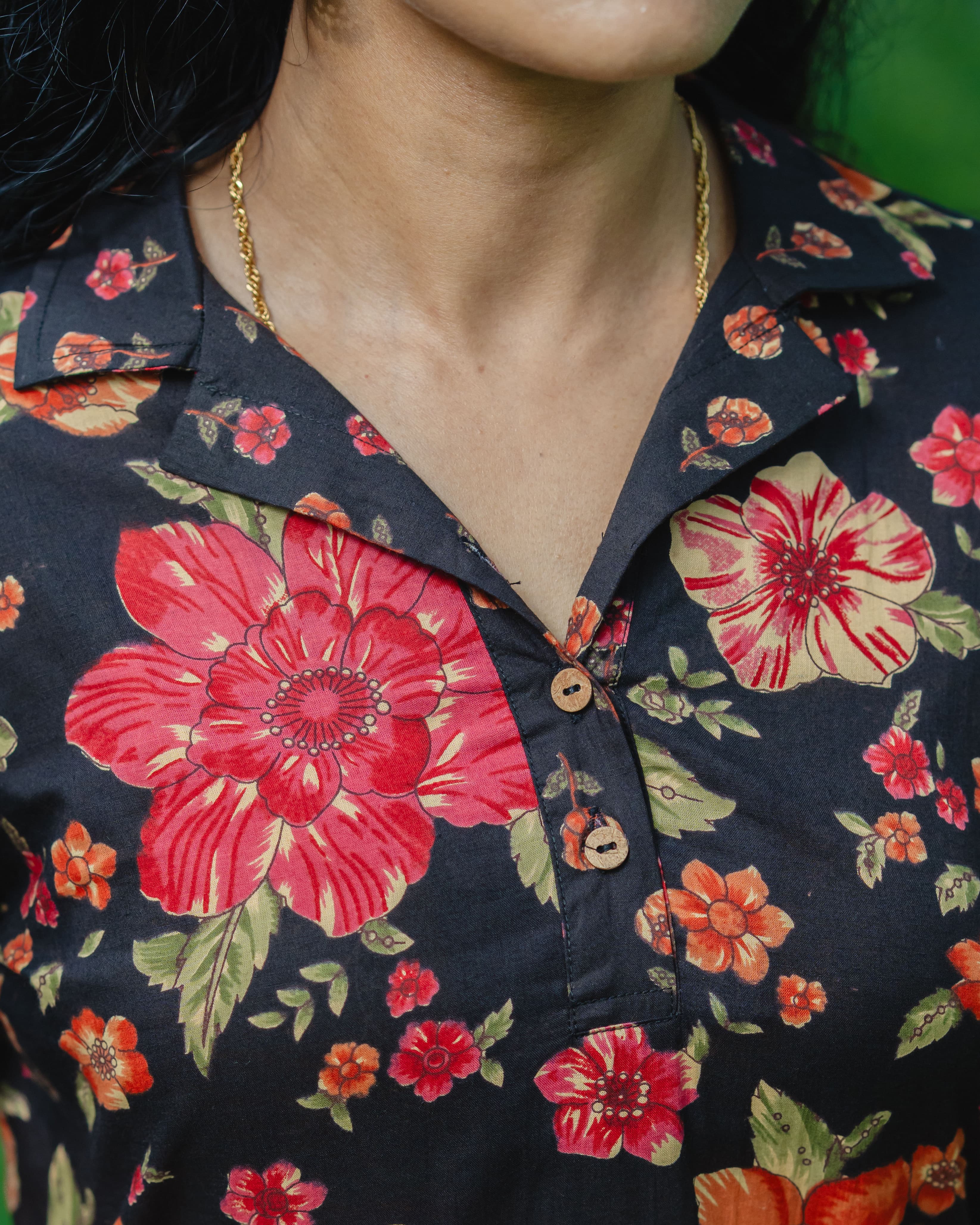 Anitha Black - Collar Neck Long Kurta Ehkaaya X Her Untold
