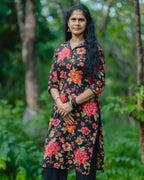 Anitha Black - Collar Neck Long Kurta Ehkaaya X Her Untold