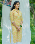 Anitha Ochre - Collar Neck Long Kurta Ehkaaya X Her Untold