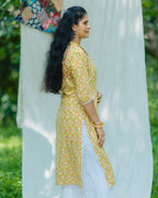 Anitha Ochre - Collar Neck Long Kurta Ehkaaya X Her Untold