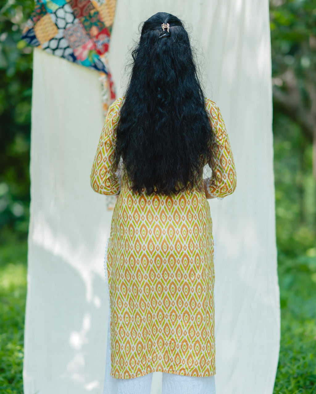 Anitha Ochre - Collar Neck Long Kurta Ehkaaya X Her Untold