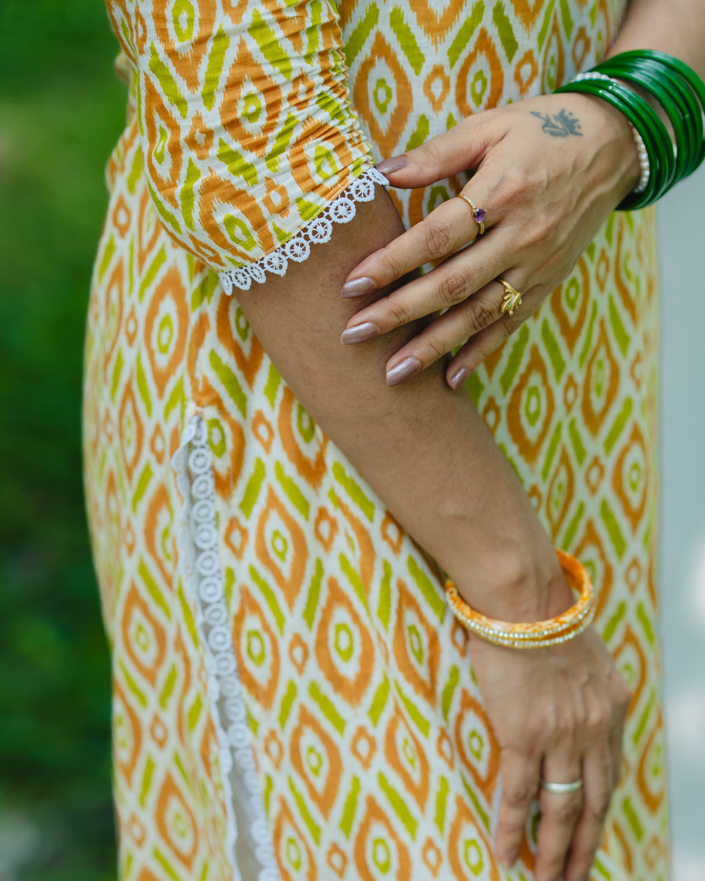 Anitha Ochre - Collar Neck Long Kurta Ehkaaya X Her Untold