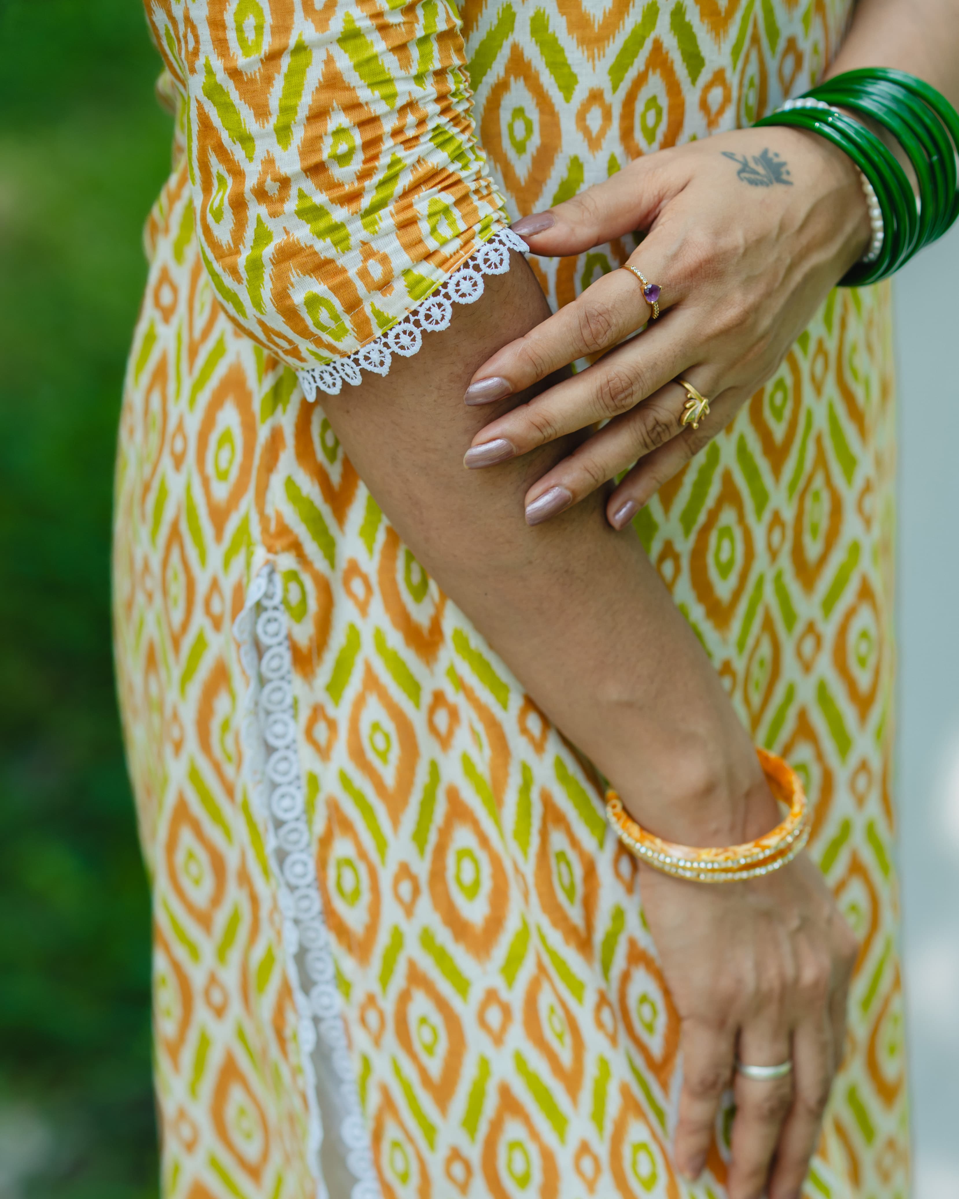 Anitha Ochre - Collar Neck Long Kurta Ehkaaya X Her Untold