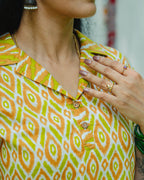 Anitha Ochre - Collar Neck Long Kurta Ehkaaya X Her Untold