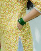 Anitha Ochre - Collar Neck Long Kurta Ehkaaya X Her Untold