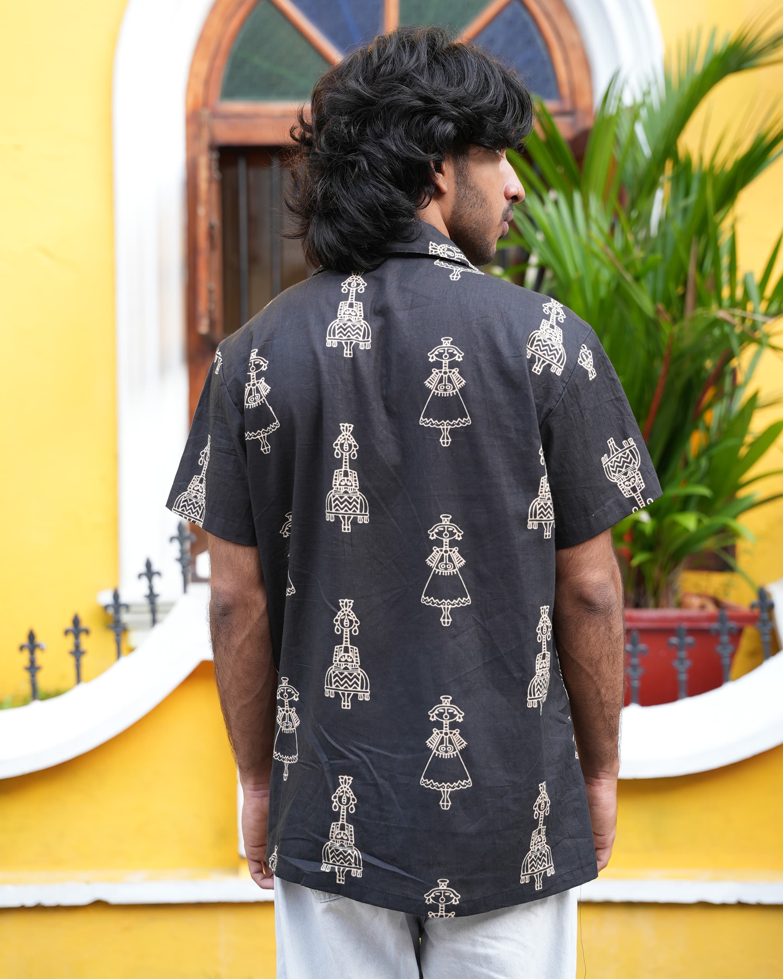 Aikya - Black Printed Unisex Shirt