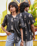 Aikya - Black Printed Unisex Shirt