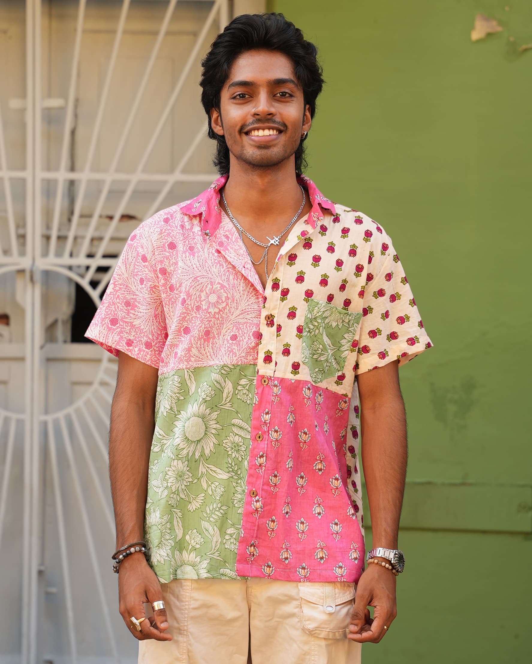 Thunnal - Unisex Patchwork Shirt