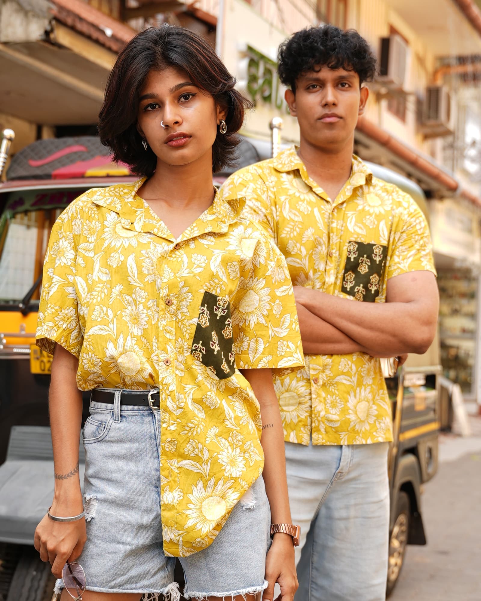 Aroha - Yellow Printed Unisex Shirt