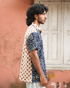 Chiaro - Blue And Ivory Printed Unisex Shirt