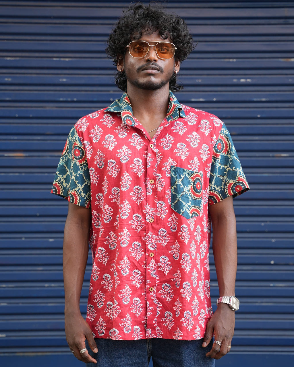 Dua - Red And Blue Printed Unisex Shirt