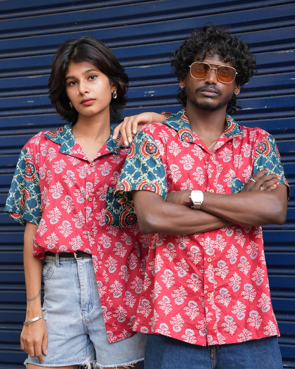 Dua - Red And Blue Printed Unisex Shirt
