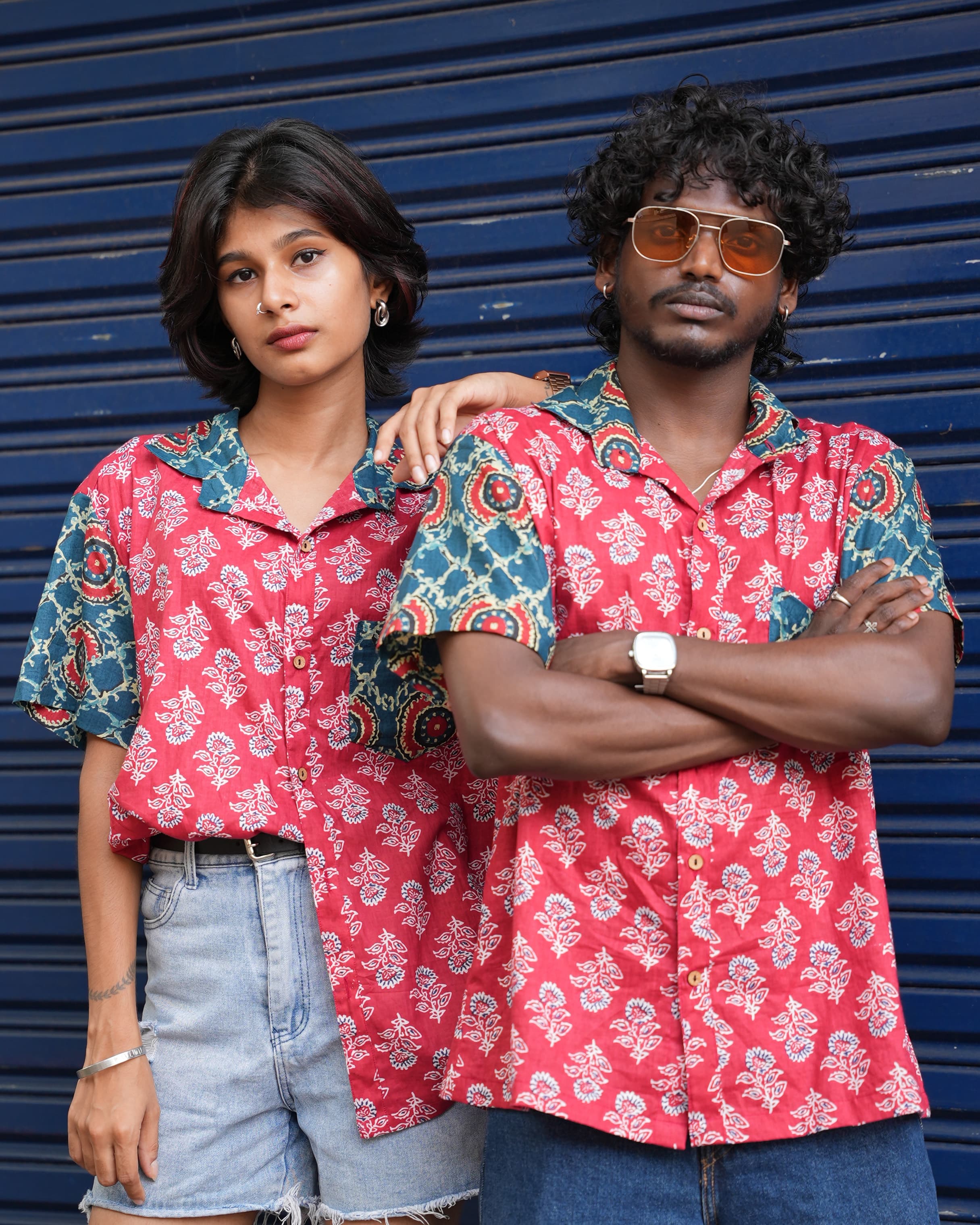 Dua - Red And Blue Printed Unisex Shirt