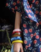 Idam Indigo - Half Sleeves Cotton Printed Kaftan