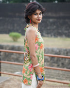 Lila Green - Floral Printed Short Kurti
