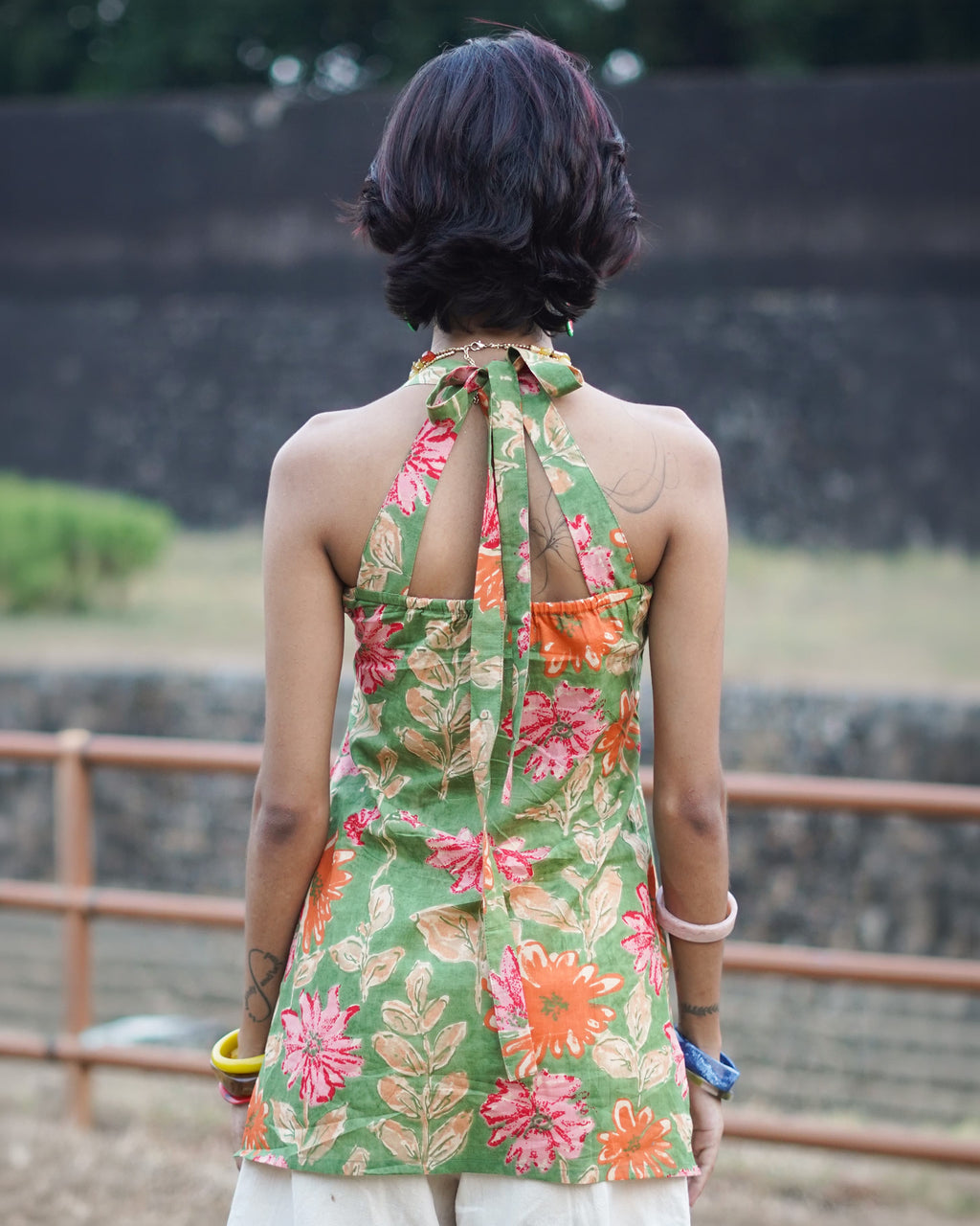 Lila Green - Floral Printed Short Kurti