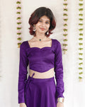 Malli - Purple Cotton Brocade Festive Top