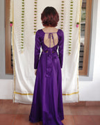 Malli - Purple Cotton Brocade Festive Top