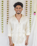 Mullai - Ivory Cotton Brocade Men’s Festive Shirt
