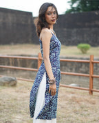 Nayam Blue - Sleeveless Printed Long Kurta