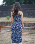 Nayam Blue - Sleeveless Printed Long Kurta