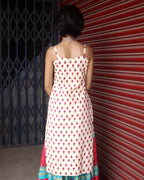 Nayam Cream - Sleeveless Printed Long Kurta