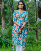 Nirala Blue - Asymmetrical Long Kurta Ehkaaya X Her Untold