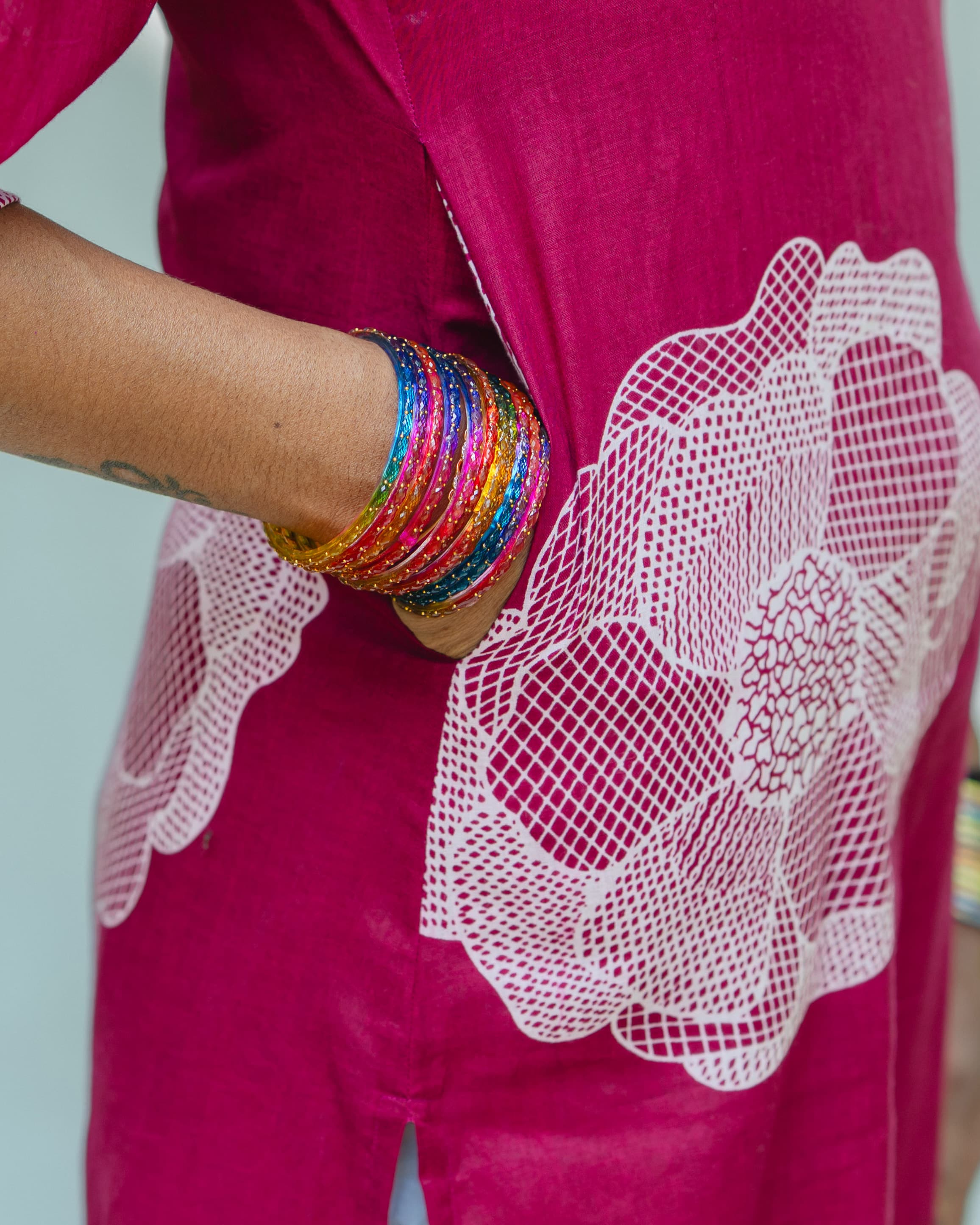 Nirala Fuchsia - Asymmetrical Long Kurta Ehkaaya X Her Untold