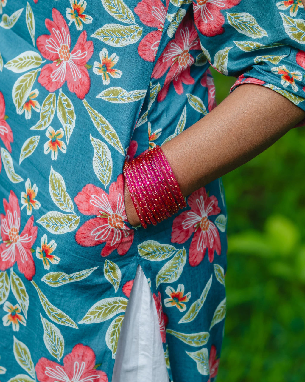 Nirala Blue - Asymmetrical Long Kurta Ehkaaya X Her Untold