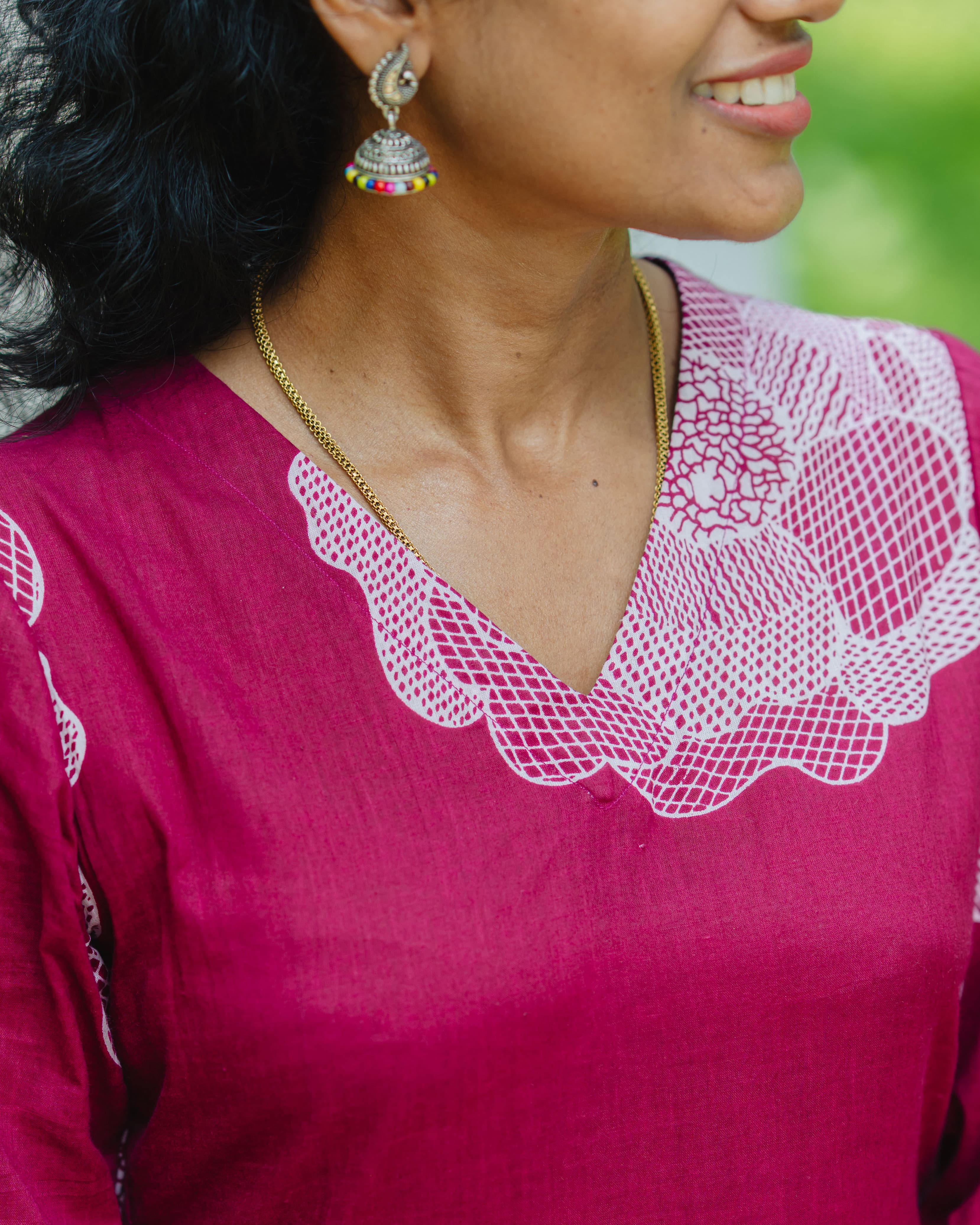 Nirala Fuchsia - Asymmetrical Long Kurta Ehkaaya X Her Untold