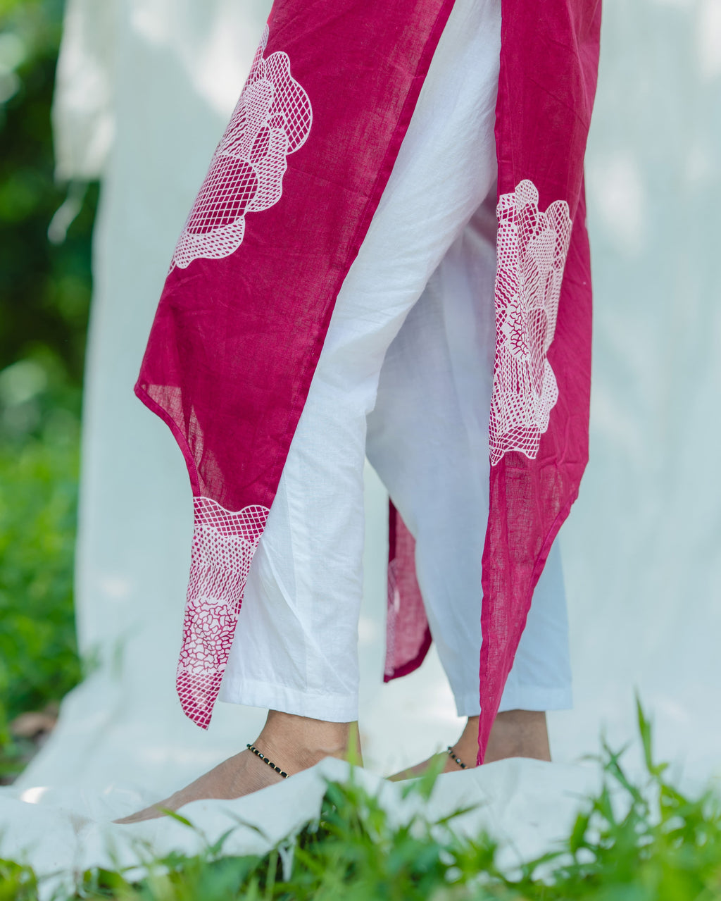 Nirala Fuchsia - Asymmetrical Long Kurta Ehkaaya X Her Untold