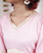 Thamara - Colour-Blocked Cotton Brocade Festive Kaftan